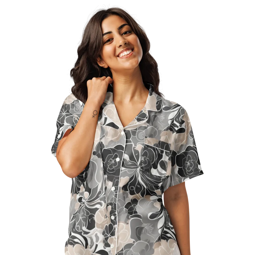 Chalk Bloom on Women's Short Sleeve Pajama Top — Front