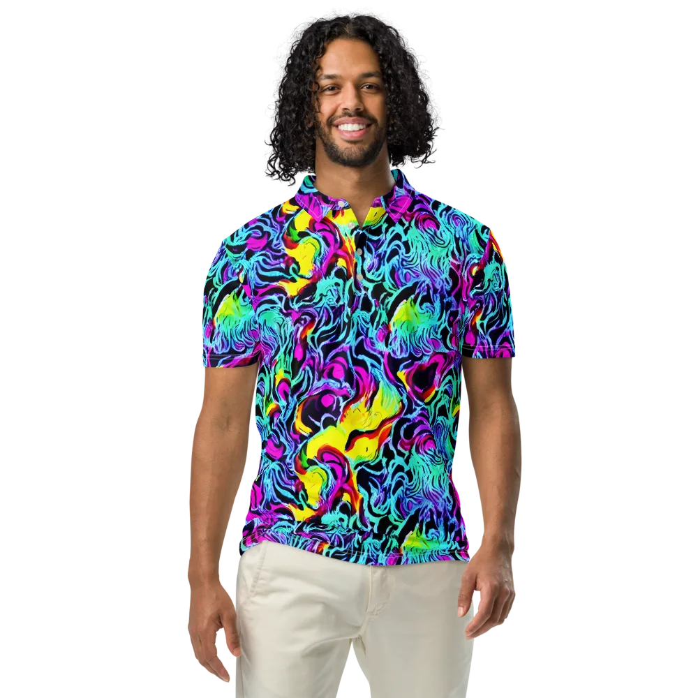 Fluoro Fever on Men's Slim Fit Polo Shirt — Front