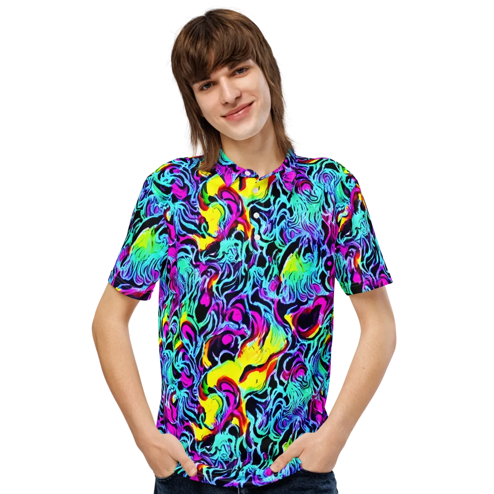Fluoro Fever on Men's Slim Fit Polo Shirt — Front