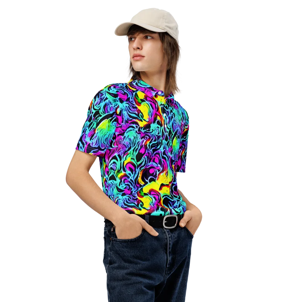 Fluoro Fever on Men's Slim Fit Polo Shirt — Right Front