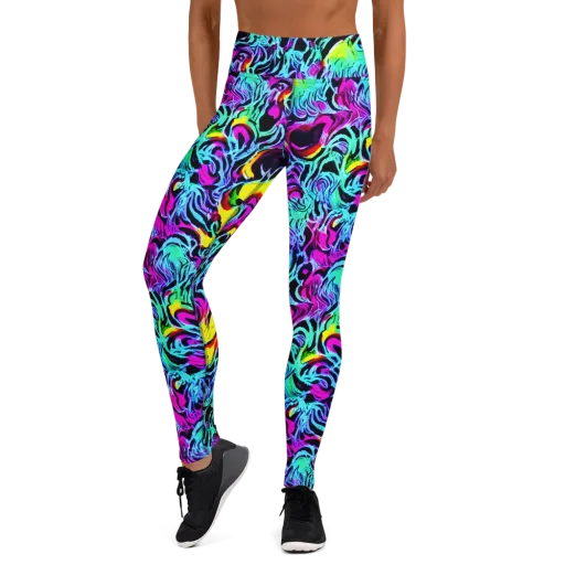 Fluoro Fever on a Yoga Leggings