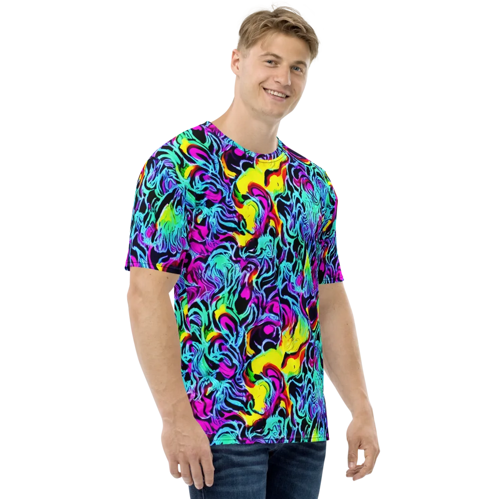 Fluoro Fever on Men's Crew Neck T-Shirt — Right