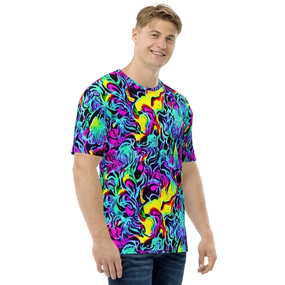 Fluoro Fever on Men's Crew Neck T-Shirt — Right