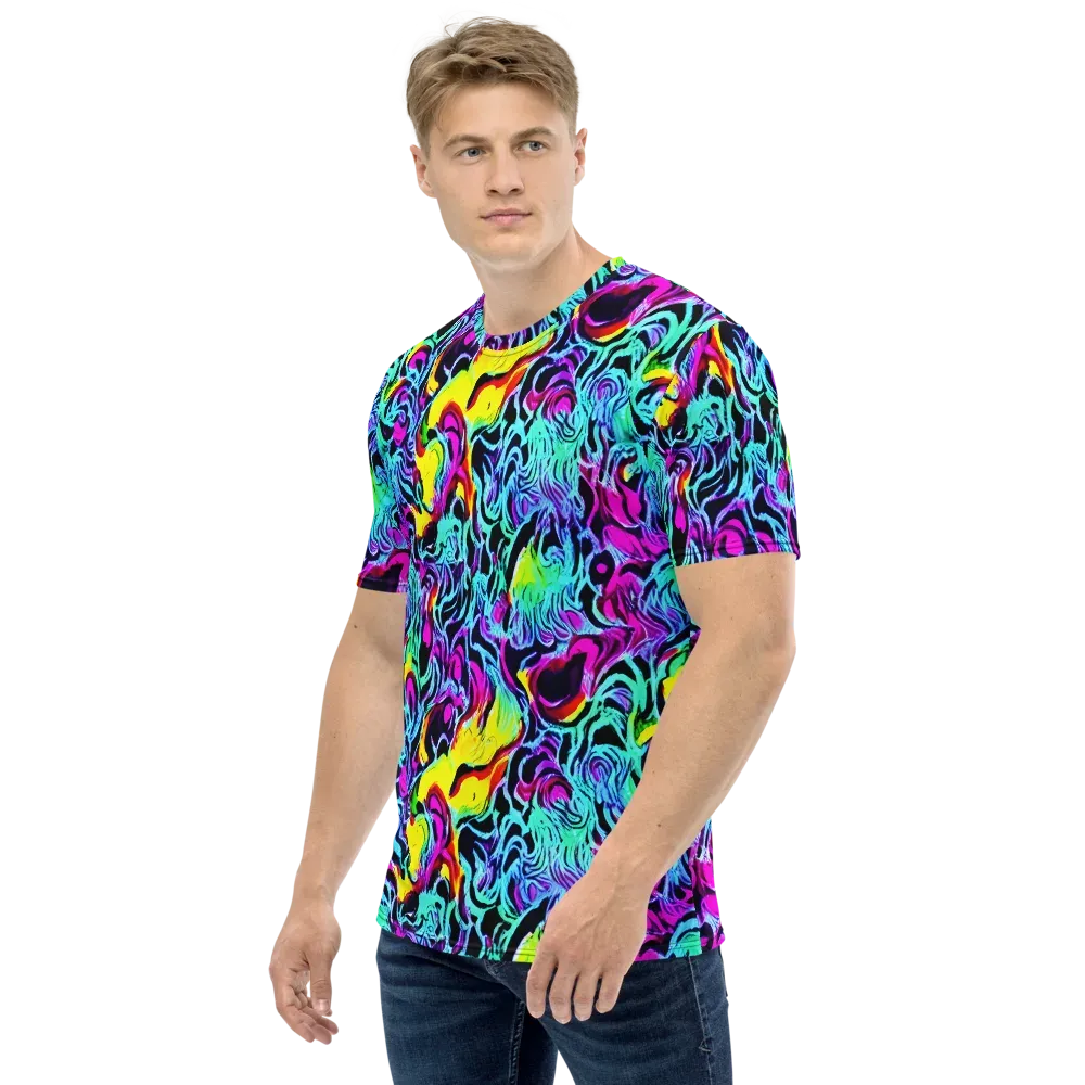 Fluoro Fever on Men's Crew Neck T-Shirt — Left