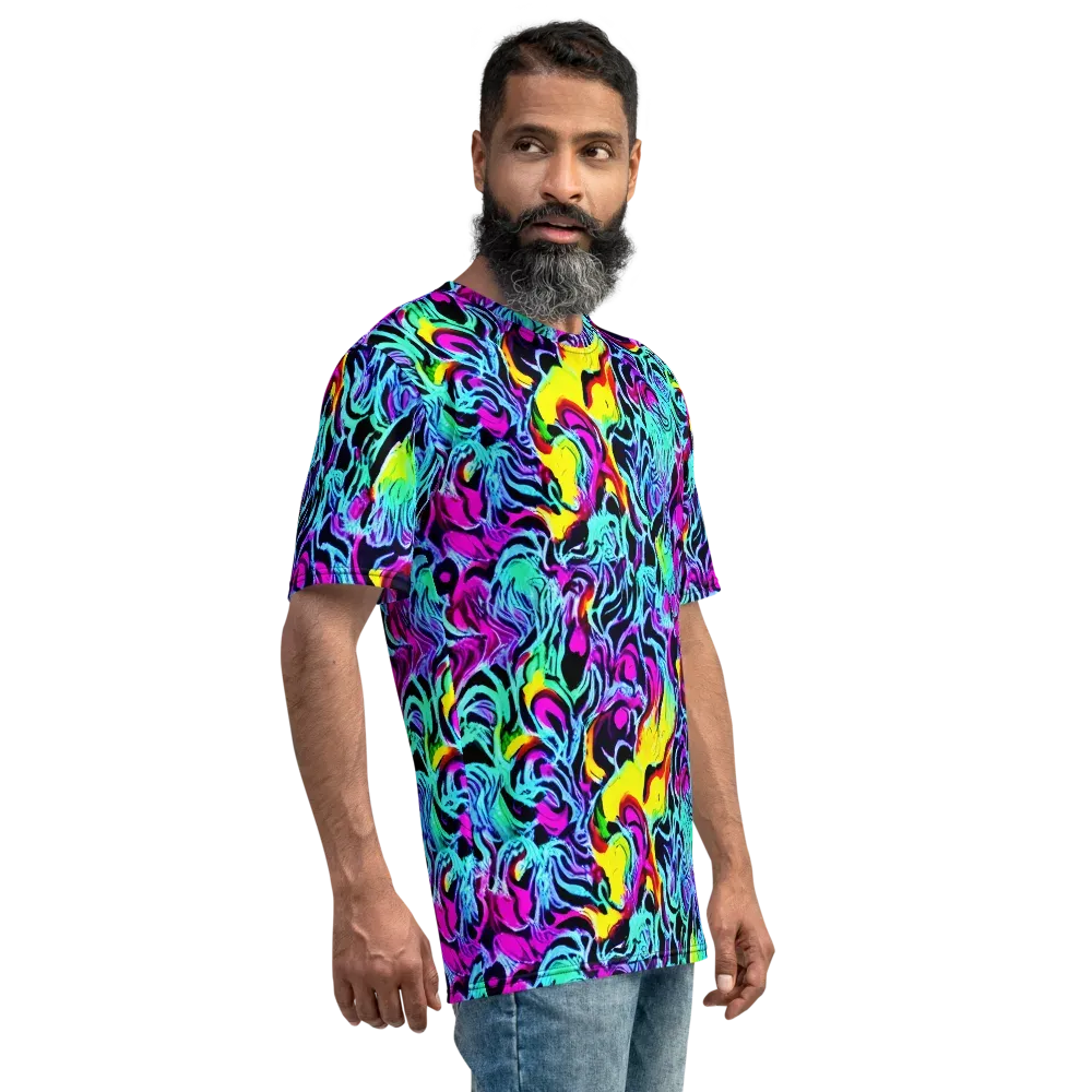 Fluoro Fever on Men's Crew Neck T-Shirt — Right