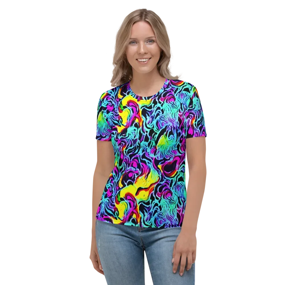Fluoro Fever on Women's Crew Neck T-Shirt — Front