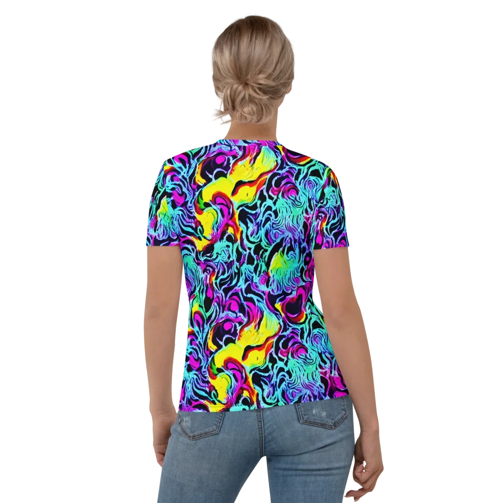 Fluoro Fever on Women's Crew Neck T-Shirt — Back