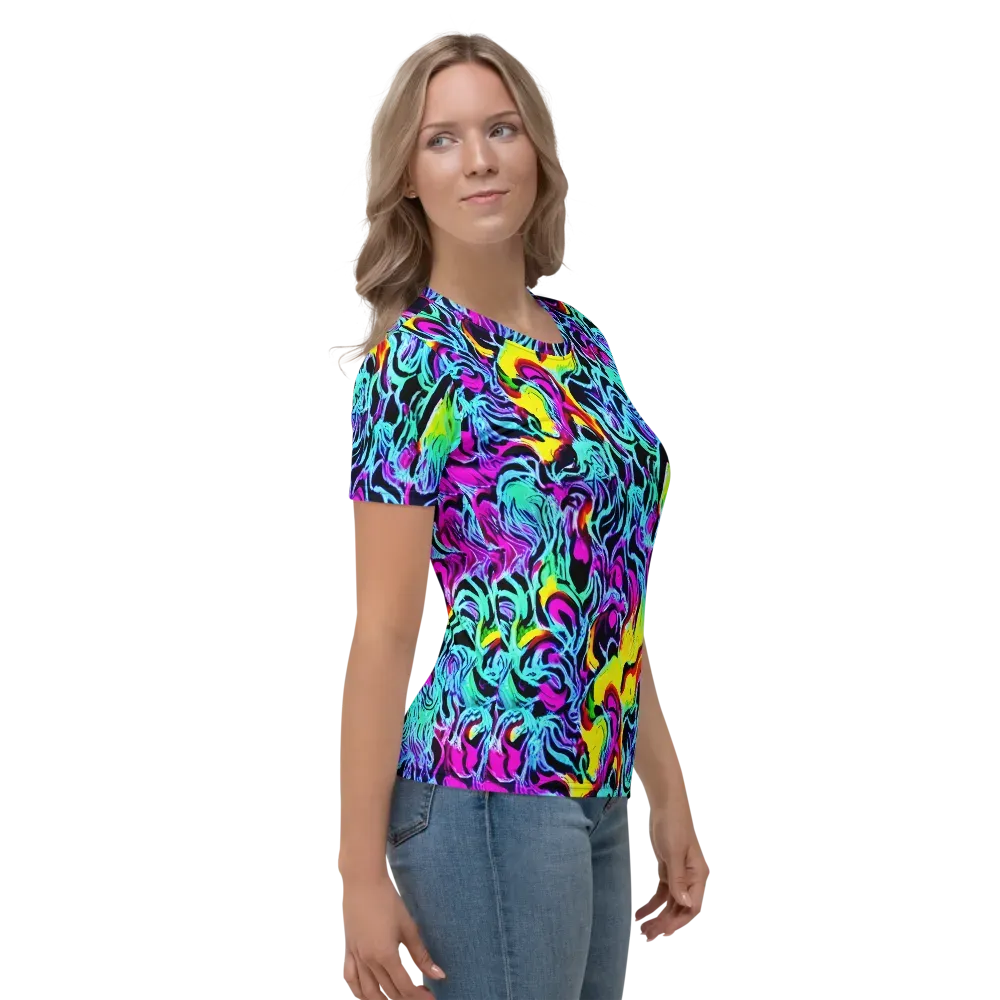 Fluoro Fever on Women's Crew Neck T-Shirt — Right