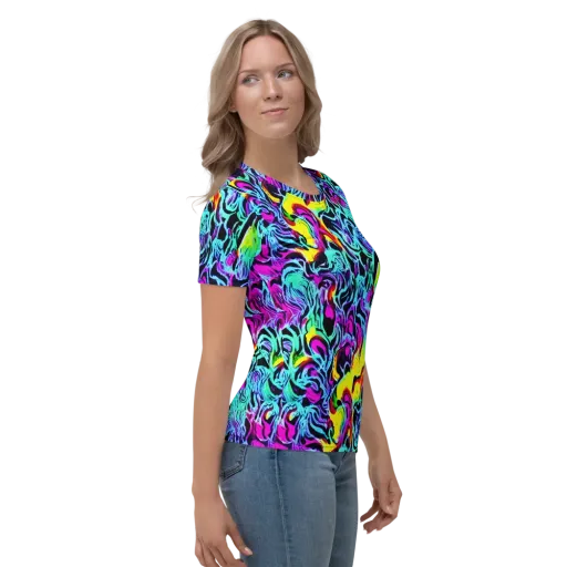 Fluoro Fever on a Women's Crew Neck T-Shirt