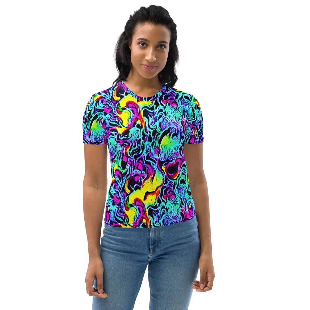 Fluoro Fever on Women's Crew Neck T-Shirt — Front