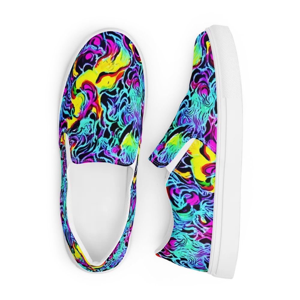 Fluoro Fever on Men's Slip-On Canvas Shoes — Front