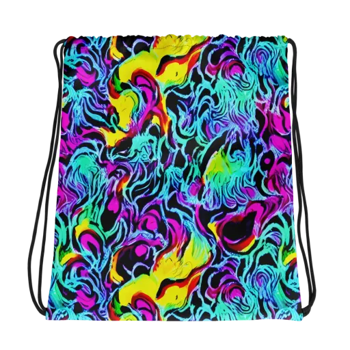 Fluoro Fever on a Drawstring Bag