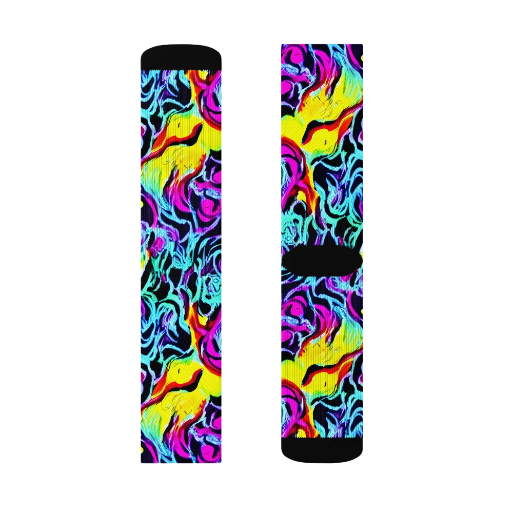 Fluoro Fever on Socks — Left Sock