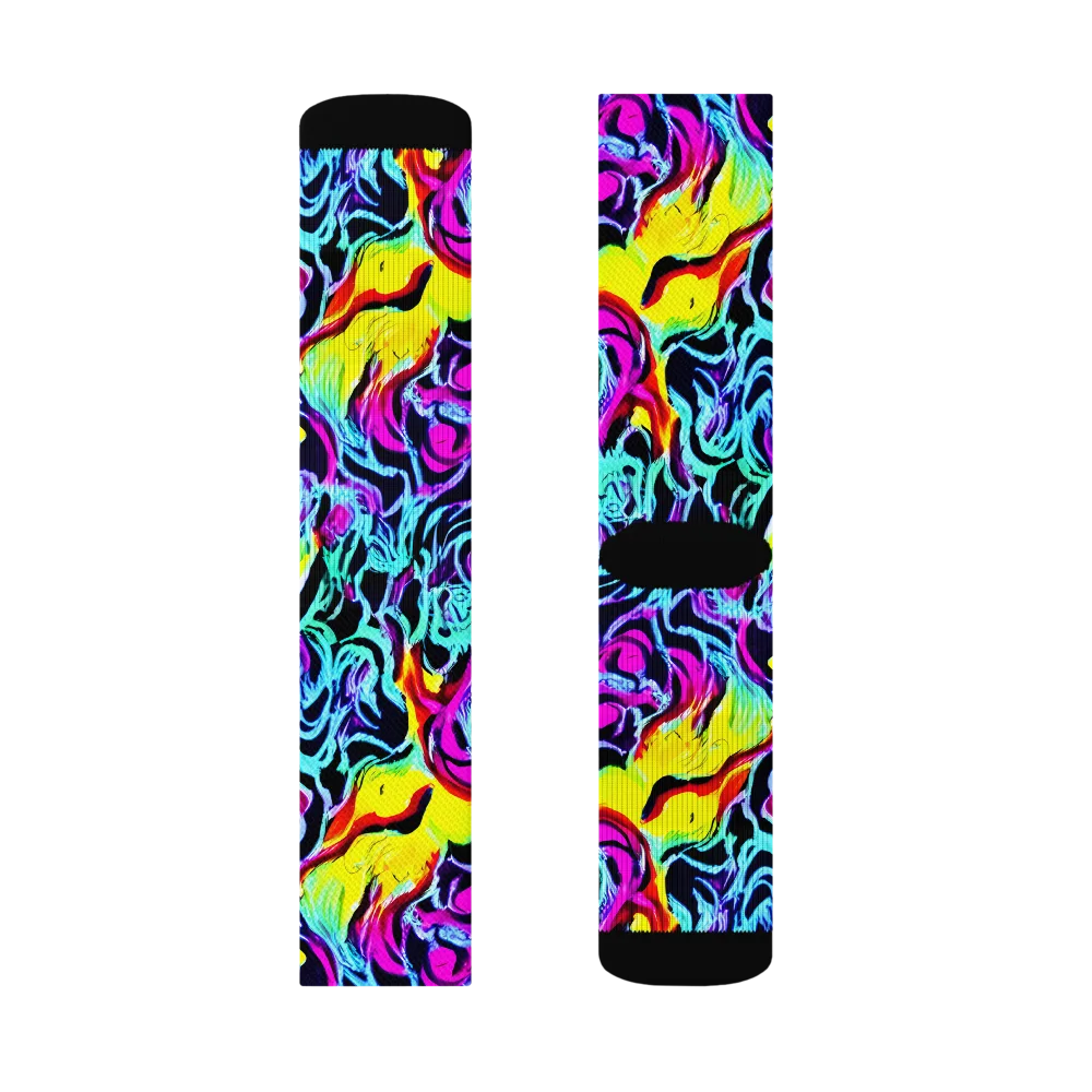 Fluoro Fever on Socks — Right Sock