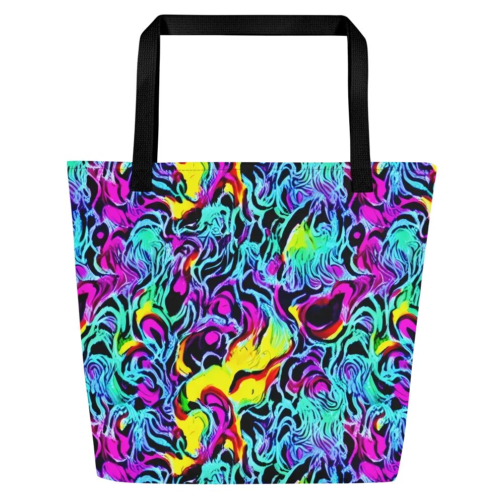 Fluoro Fever on Large Tote Bag W/ Pocket — Front