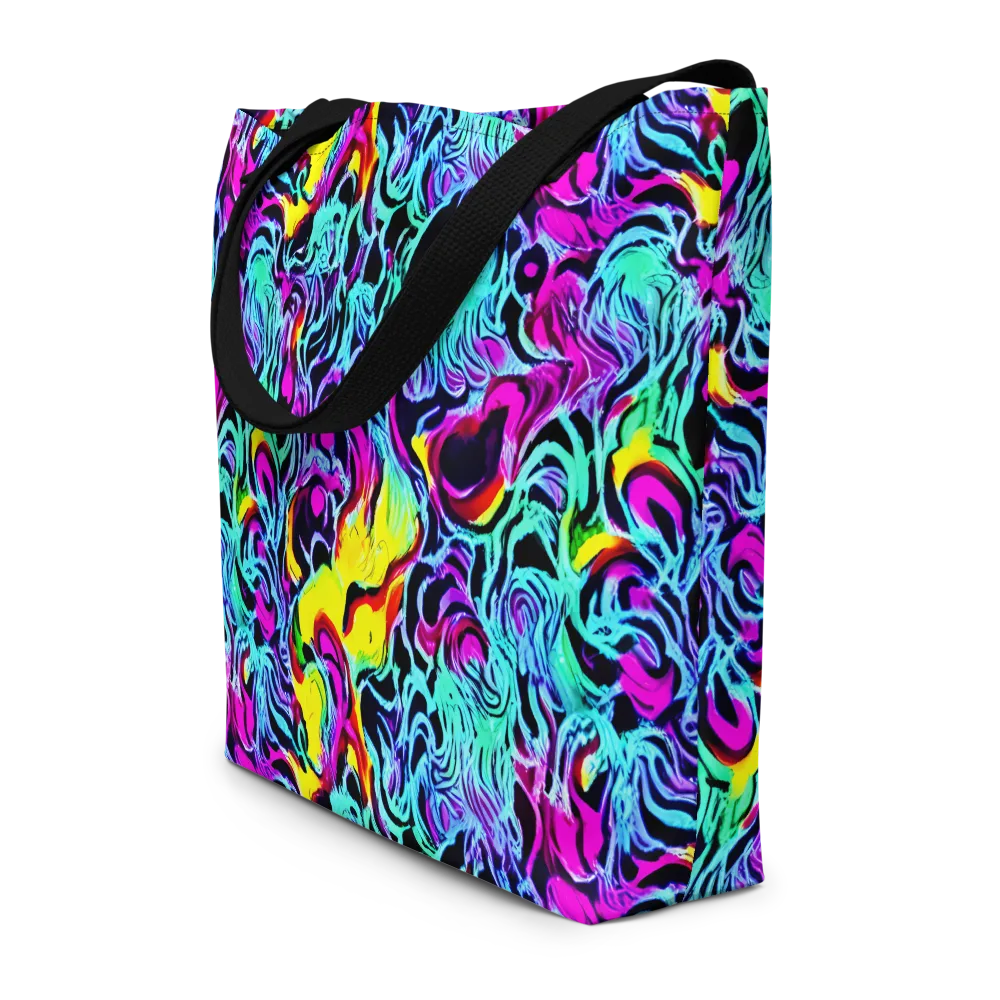 Fluoro Fever on Large Tote Bag W/ Pocket — Front