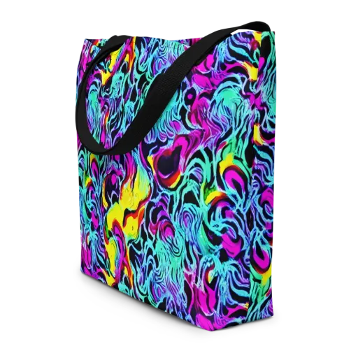 Fluoro Fever on a Large Tote Bag W/ Pocket