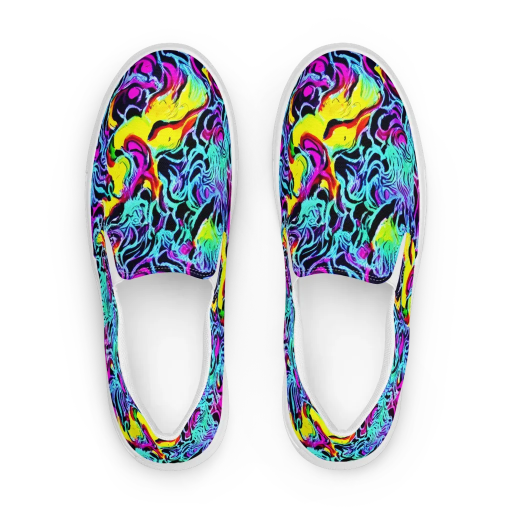 Fluoro Fever on Women's Slip-On Canvas Shoes — Front