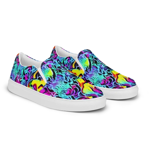 Fluoro Fever on a Women's Slip-On Canvas Shoes