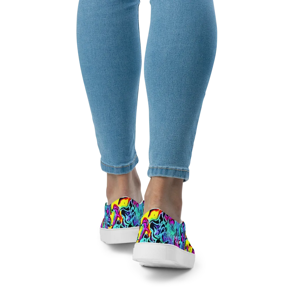 Fluoro Fever on Women's Slip-On Canvas Shoes — Back