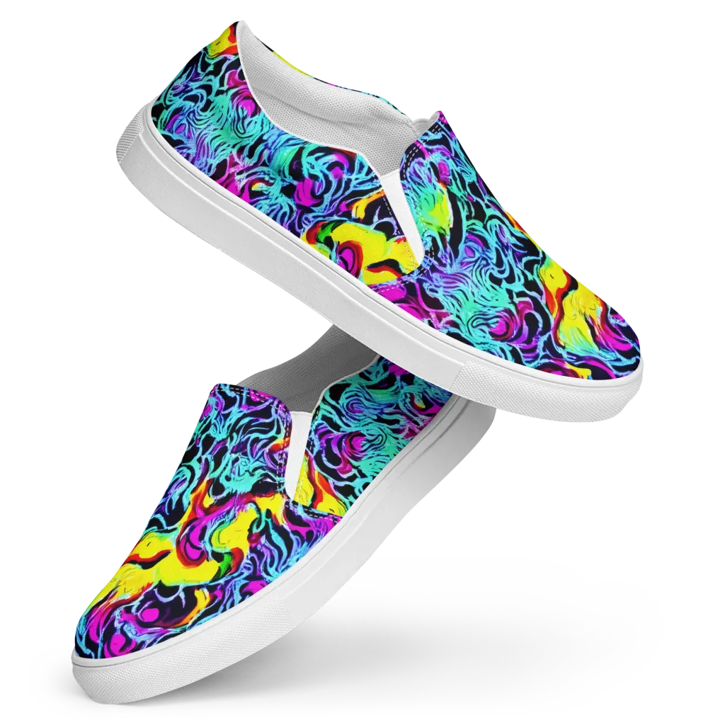 Fluoro Fever on Women's Slip-On Canvas Shoes — Front