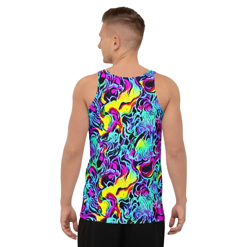 Fluoro Fever on Men's Tank Top — Back