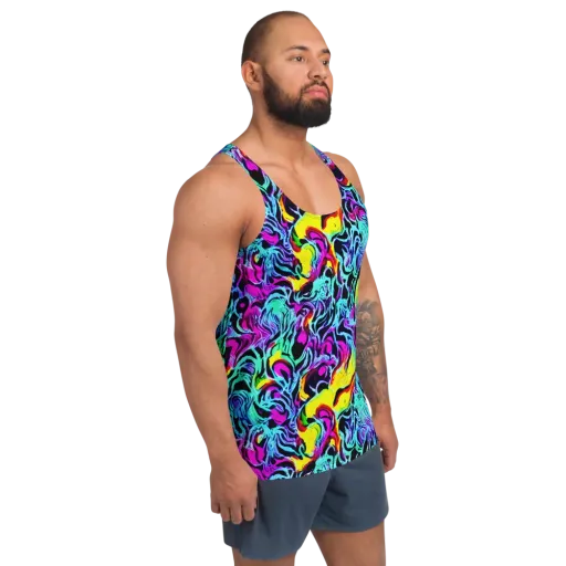 Fluoro Fever on a Men's Tank Top
