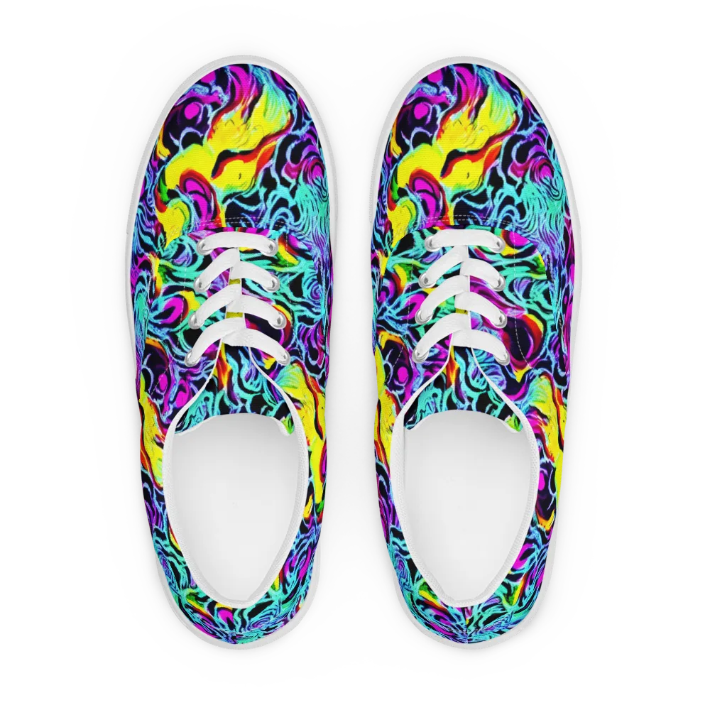 Fluoro Fever on Men's Lace-Up Canvas Shoes — Front
