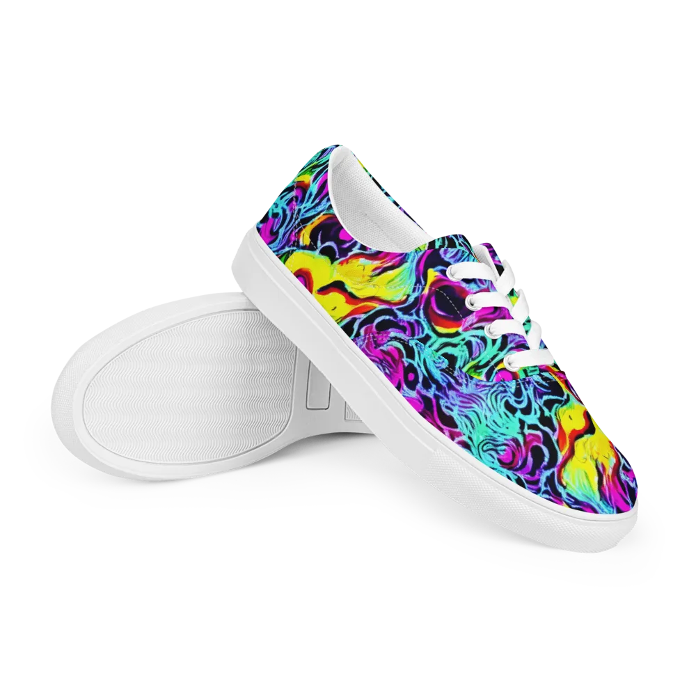 Fluoro Fever on Men's Lace-Up Canvas Shoes — Right Front