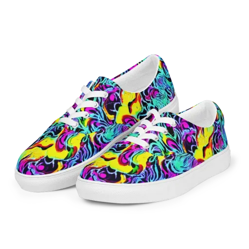 Fluoro Fever on a Men's Lace-Up Canvas Shoes
