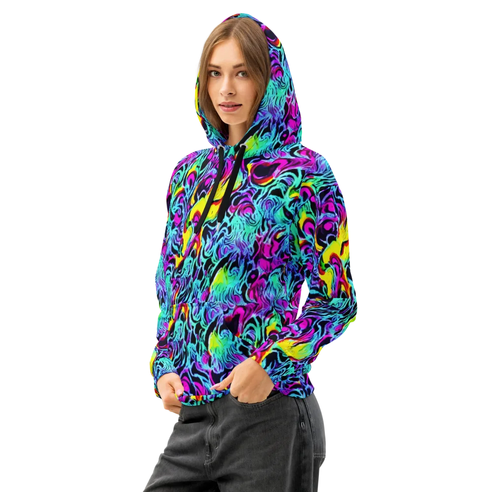 Fluoro Fever on Cotton Hoodie — Left Front