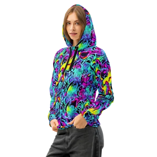 Fluoro Fever on a Cotton Hoodie