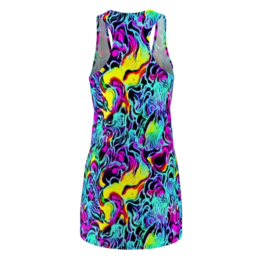 Fluoro Fever on Racerback Dress — Back