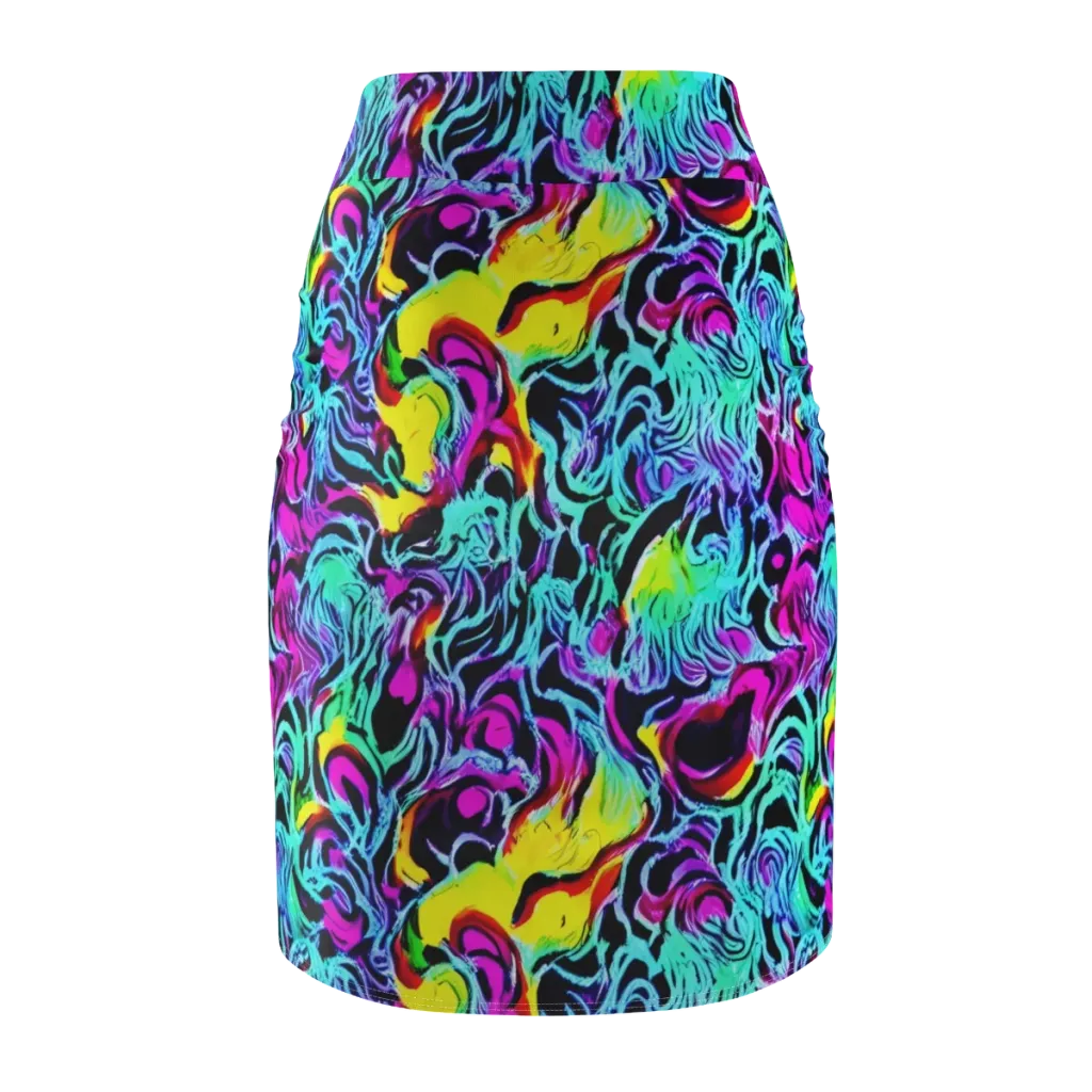 Fluoro Fever on Pencil Skirt — Back