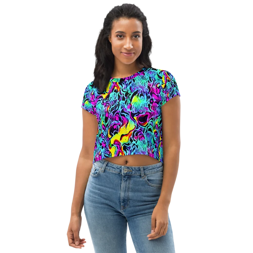 Fluoro Fever on Crop Tee — Front