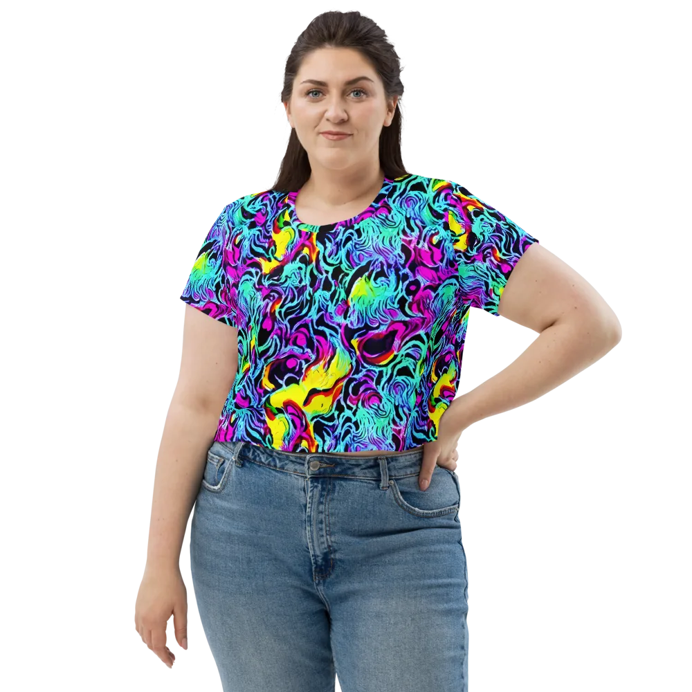 Fluoro Fever on Crop Tee — Front