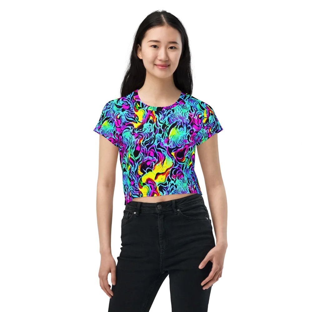 Fluoro Fever on Crop Tee — Front