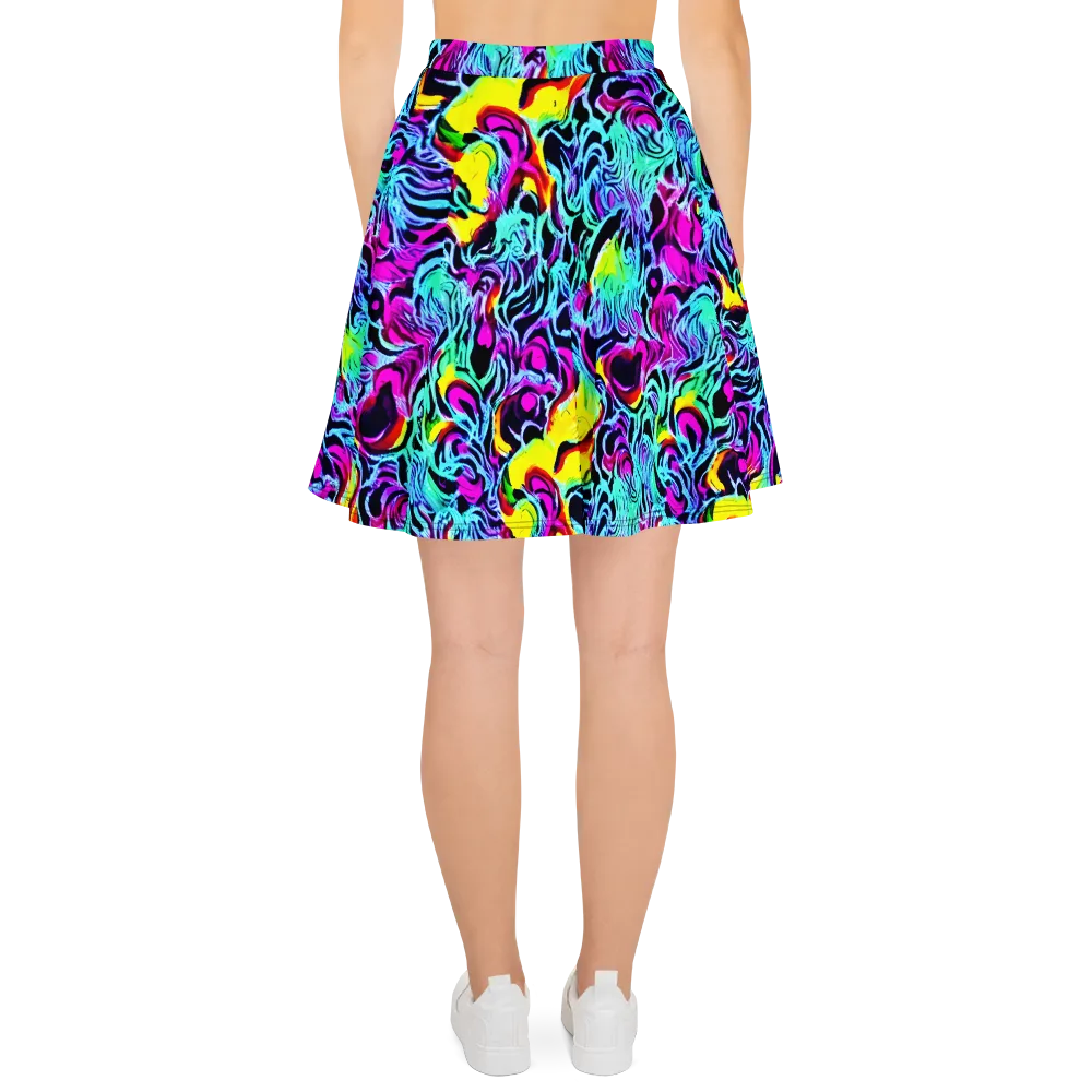 Fluoro Fever on Skater Skirt — Back