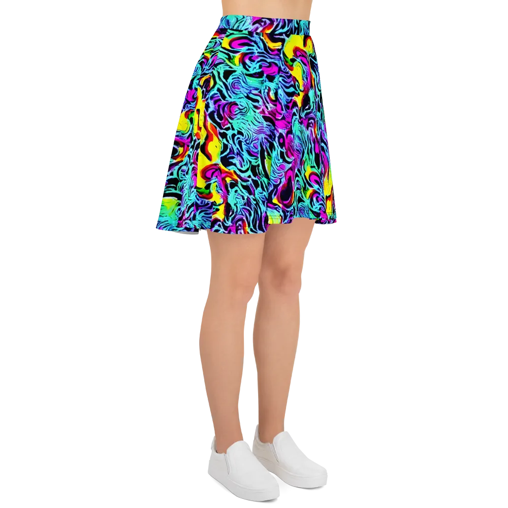 Fluoro Fever on Skater Skirt — Right