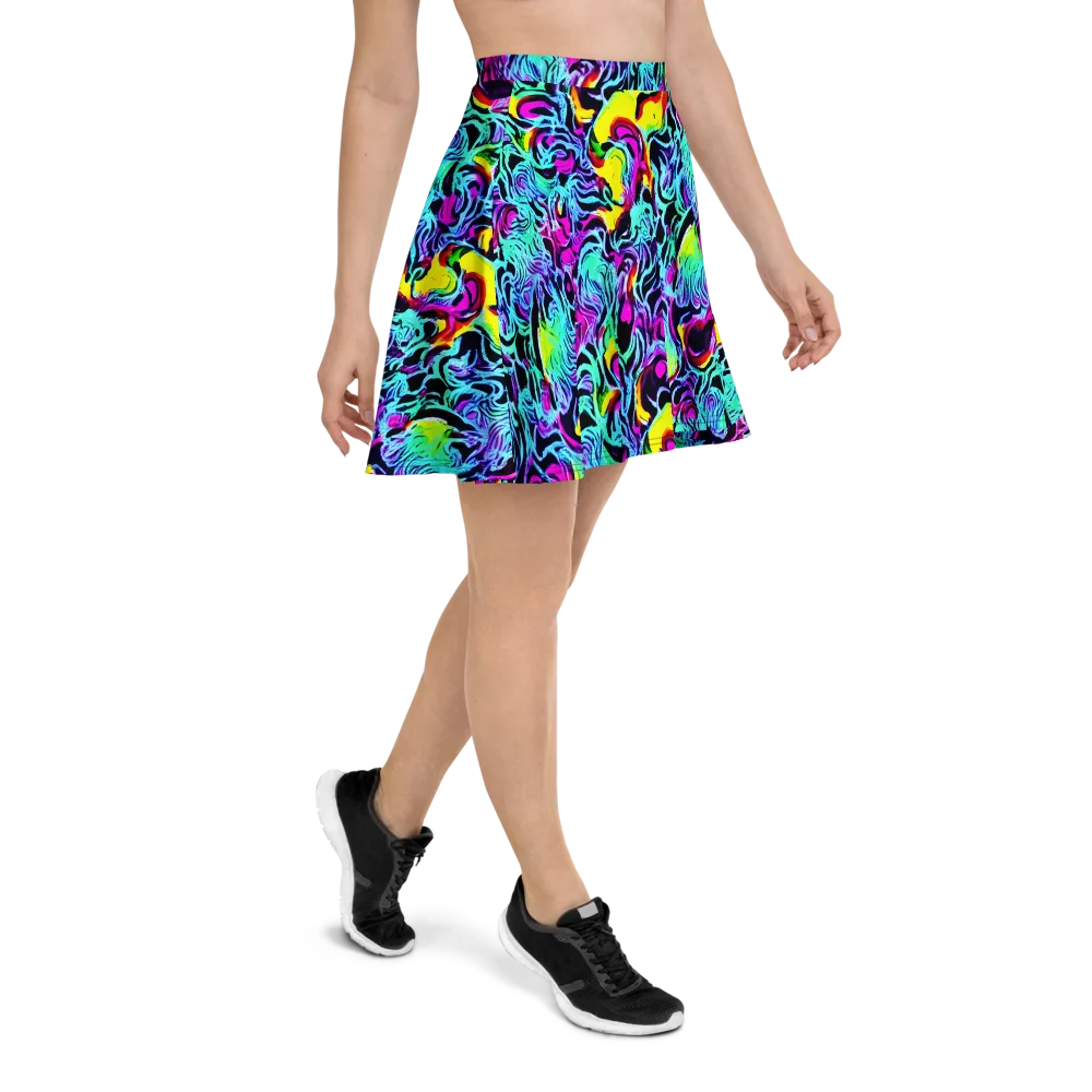 Fluoro Fever on Skater Skirt — Right