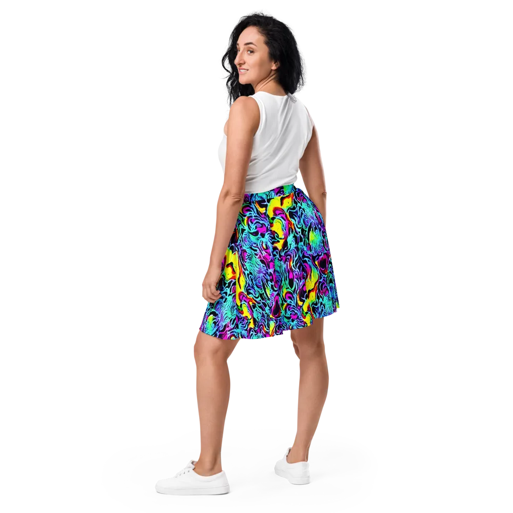 Fluoro Fever on Skater Skirt — Back