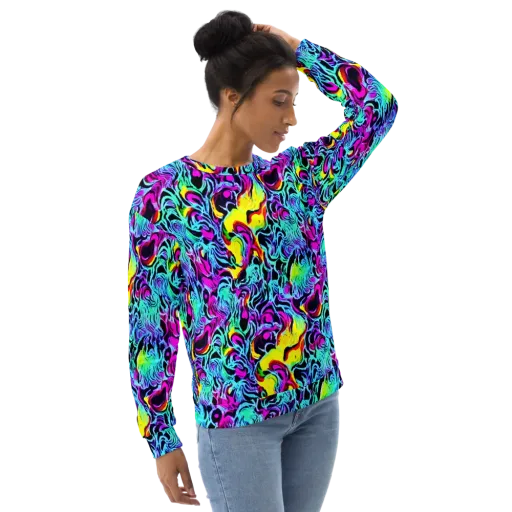 Fluoro Fever on a Sweatshirt