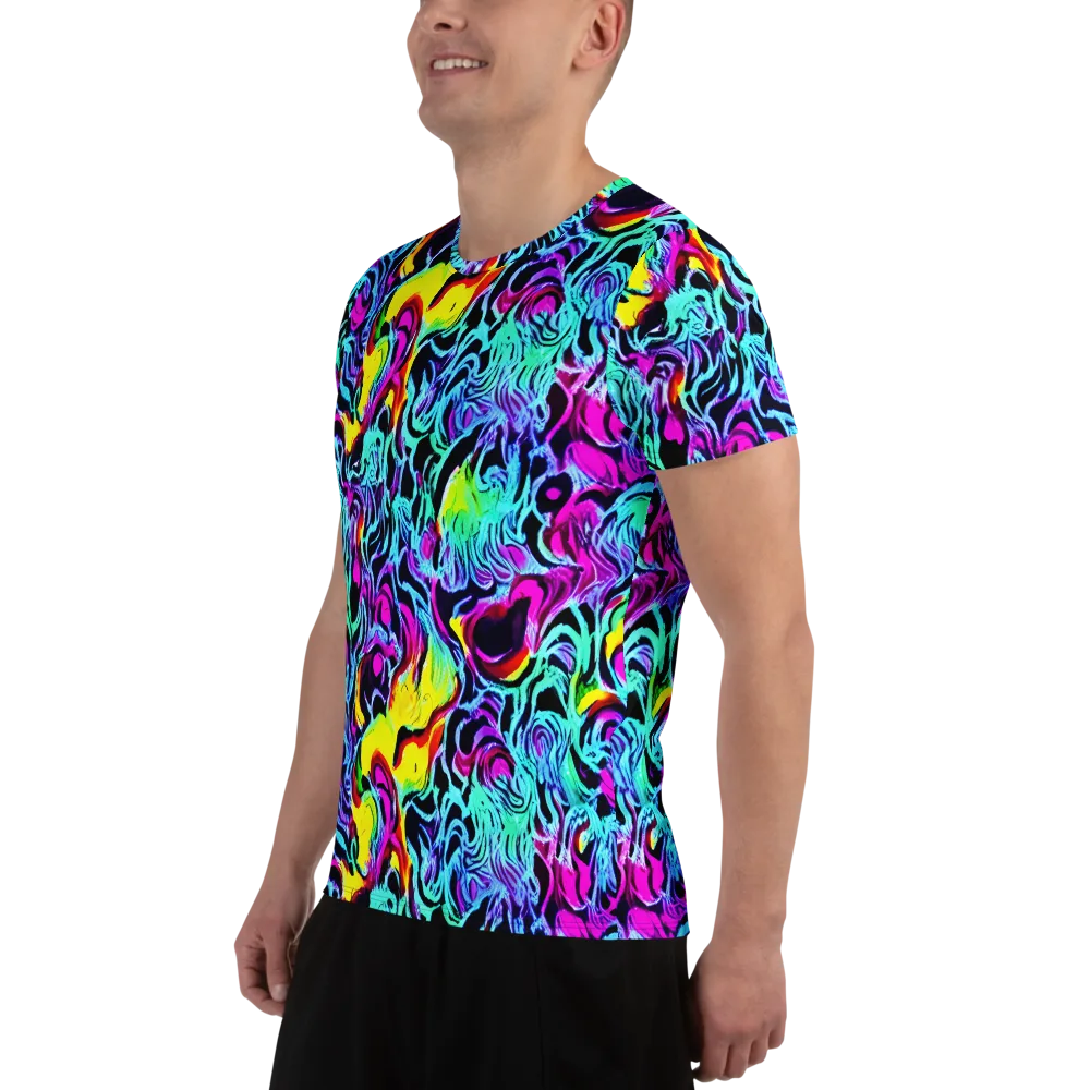 Fluoro Fever on Men's Athletic T-Shirt — Left
