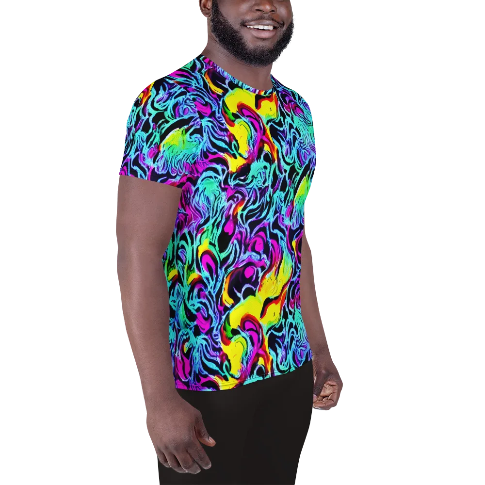 Fluoro Fever on Men's Athletic T-Shirt — Right
