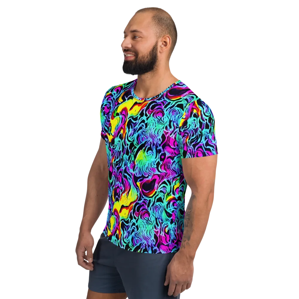 Fluoro Fever on Men's Athletic T-Shirt — Left