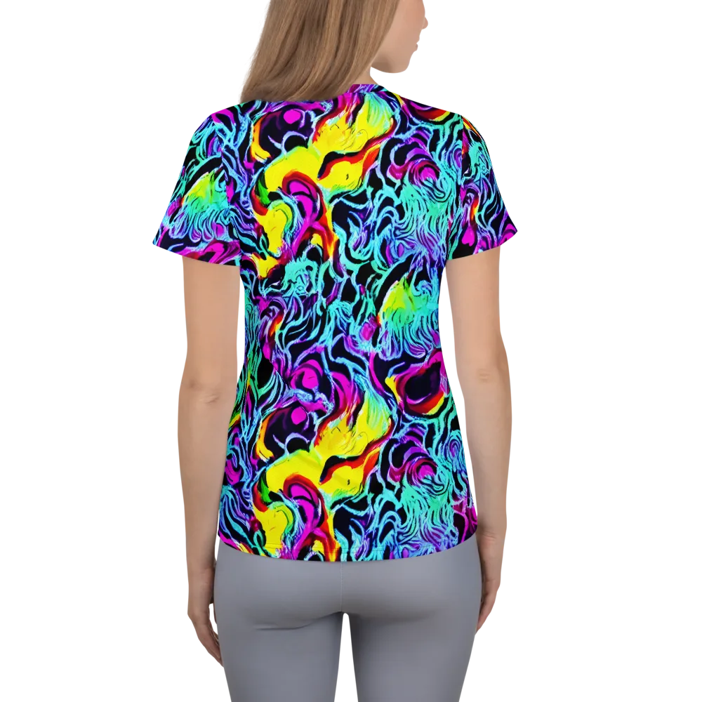 Fluoro Fever on Women's Athletic T-Shirt — Back