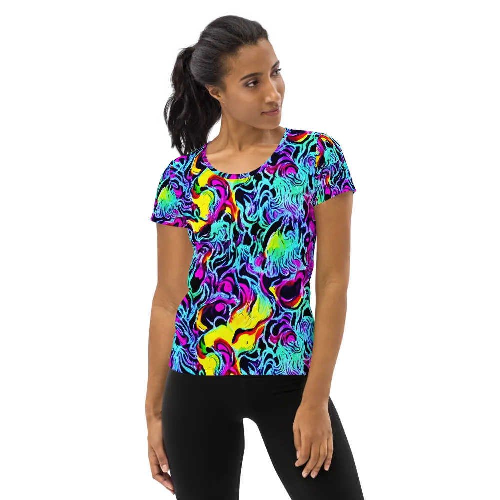 Fluoro Fever on Women's Athletic T-Shirt — Front