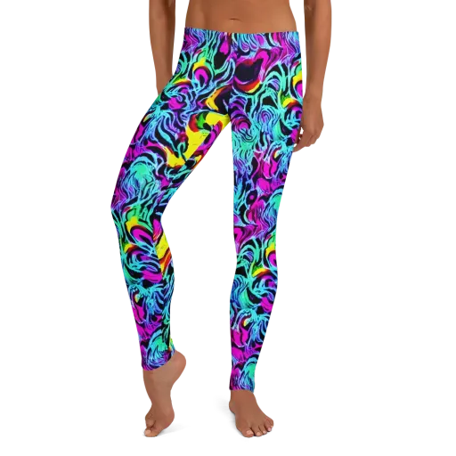 Fluoro Fever on a Leggings
