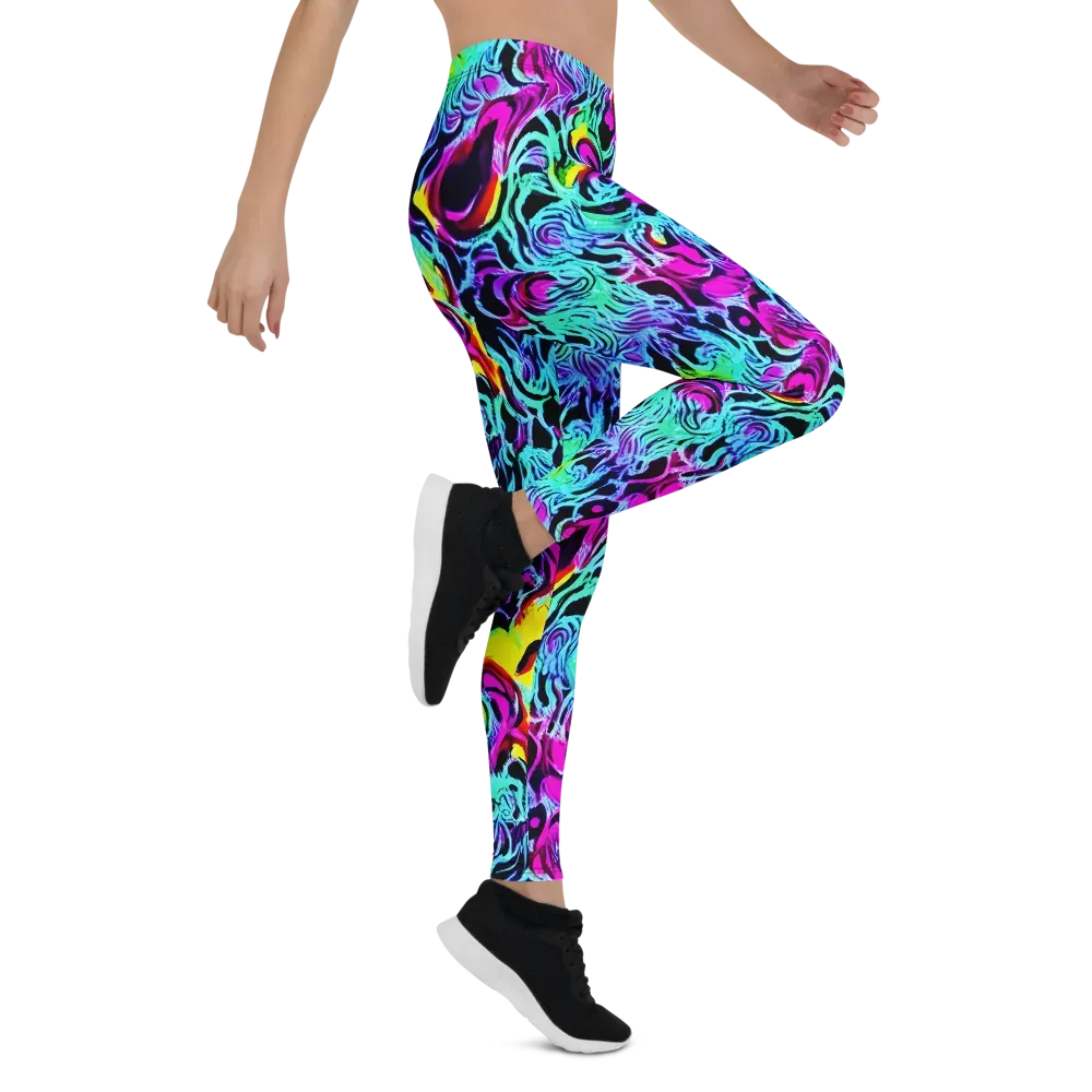 Fluoro Fever on Leggings — Right