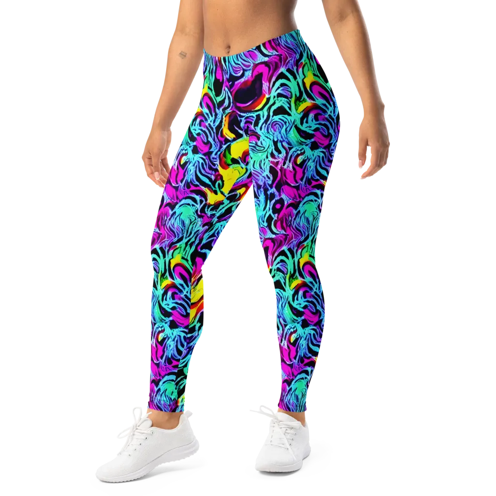 Fluoro Fever on Leggings — Left Front